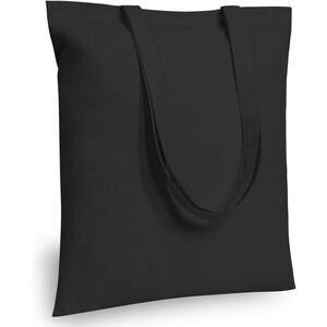 Black Cotton Tote Bags 12-Pack 16"x15" Lightweight Medium Suitable for DIY
